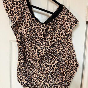 New 2XL Meet Curve Leopard Bathing Suit